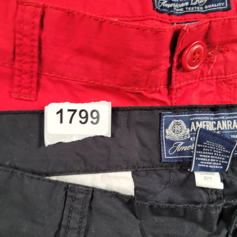 American Rag Shorts Mens 36 LOT 2 Slim Fit Red Black Chino Lightweight Cotton - Picture 14 of 14
